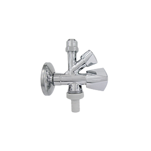 AquaCraft Combi Angle Valve 1/2" YRBA61001000121 self-sealing with plastic hose nozzle and rosette, chrome