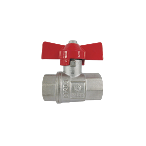 AquaCraft Kugelhahn 1/2 Zoll IG/IG 1001000125 mit Flügelgriff rot, Messing, DIN 50930-6