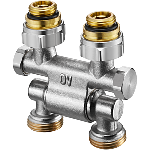 Oventrop Multiflex F ZB raccord à vis d&#39;arrêt 1015781 G 2000 / 2 AGxG 3/4 AG, pivotant laiton nickelé