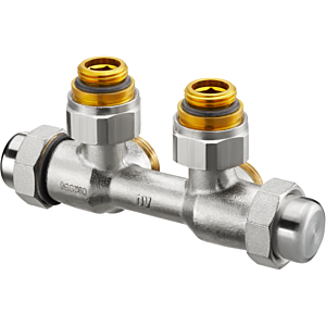 Oventrop Multiflex Verschraubung 1015875 Messing vernickelt, G 1/2 AGxG 3/4 AG, Eck, Rechtsanschluss