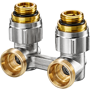 Oventrop Multiflex F ZB shut-off elbow screw connection 1015884 G 2000 / 2 AGxG 3/4 AG, nickel-plated brass