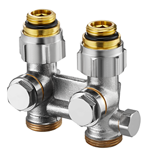 Oventrop shut-off fitting CEW 1015933 Multiflex F, 1/2&quot;AG x 3/4&quot;AG, brass, nickel-plated