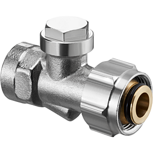 Oventrop Combi 3 shut-off screw connection 1016166 G 3/4 ÜMxRp 2000 / 2 IG, nickel-plated brass