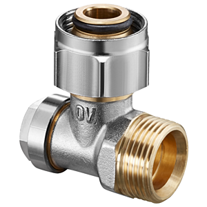 Oventrop Combi 3 locking elbow screw connection 1016569 G 3/4 ÜMxRp 3/4 AG, nickel-plated brass