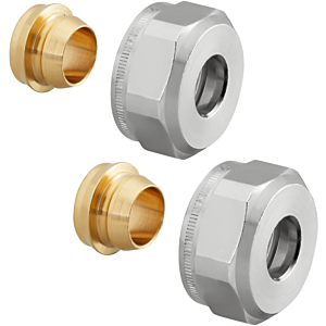 Oventrop Raccord à compression Ofix CEP 1016861 12 mm, double, laiton nickelé, pour tubes en cuivre