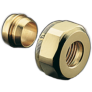 Oventrop Ofix CEP compression fitting 1016864 16mm, 2-way, nickel-plated brass, for copper pipes