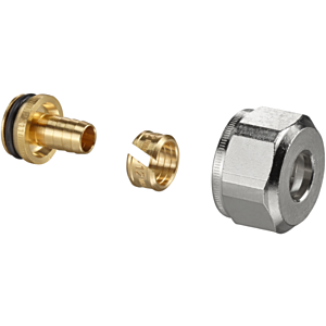 Oventrop Raccord à compression Ofix K 1016870 12x2mm, double, pour filetage extérieur G 3/4, nickelé