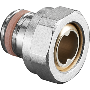 Oventrop vis match0 1019362 DN 15, G 3/4 ÜMxG 2000 / 2 AG, auto-obturant, laiton nickelé