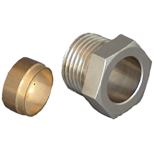 Oventrop Ofix CEP raccord à compression 1028152 G 2000 / 2x10mm, pour filetage femelle, laiton nickelé