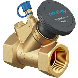 Oventrop HydroCom shut-off valve 1062724 DN 15, Rp 1/2, PN 16, both sides internal thread, brass