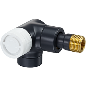 vanne thermostatique Oventrop série E 1163432 Angle d&#39;angle, gauche, préréglage en continu, DN 15, laiton, anthracite