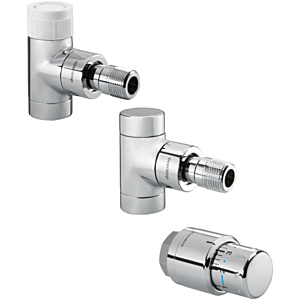 Oventrop series E Radiators connection set 1164052 DN 15, corner shape, chrome-plated