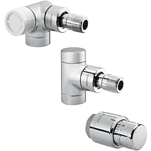 Oventrop series E Radiators connection set 1164352 DN 15, angled corner, left, chrome-plated