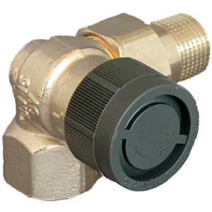 Oventrop series A thermostatic valve 1181392 DN 15, angled corner, left, nickel-plated brass