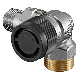 Oventrop series A thermostatic valve 1181397 DN 15, G 3/4 AGxR 2000 / 2 AG, angled corner, right, nickel-plated brass