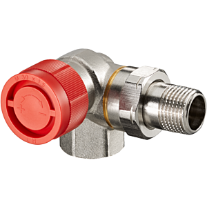 Oventrop Baureihe AF Thermostatventil 1181460 DN 10, Winkel-Eck, links, Rotguss/Messing, vernickelt
