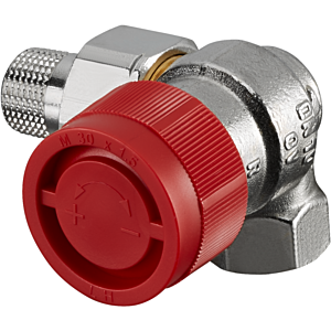 Oventrop series AF thermostatic valve 1181463 DN 15, angled corner, right, gunmetal / brass nickel-plated