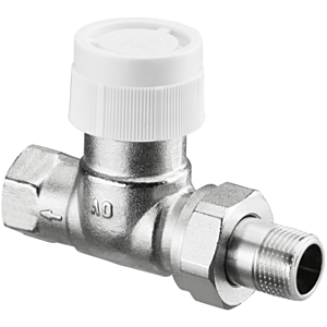 Oventrop series AV 9 return thermostatic valve 1183893 DN 10, straight, stepless presetting, nickel-plated brass