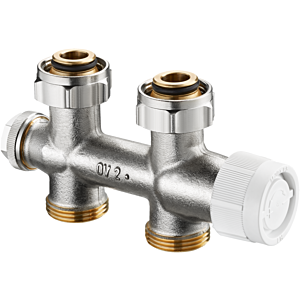 Oventrop Multiblock T Anschlussarmatur 1184013 3/4" ÜMx3/4" AG, Durchgang, Zweirohrarmatur