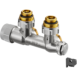 Oventrop Multiblock TQ Anschlussarmatur 1184074 Zweirohrarmatur, Eck, für Heizkörper G 1/2 IG