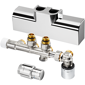 Oventrop Multiblock T-RTL connection set 1184288 chrome, for Multiblock T-RTL / Uni SH, corner shape