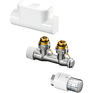 Oventrop Multiblock T Anschlussset 1184384 Eck, Edelstahl-Design, Multiblock T/Uni SH