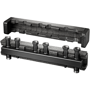 Oventrop distributor bar 1351674 DN 32, steel, with insulation and wall bracket, for 4 heating circuits