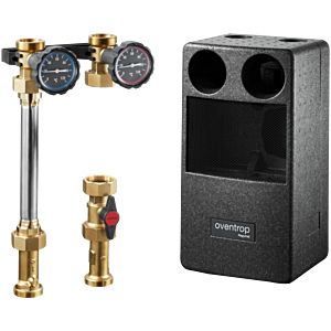 Système de raccordement de chaudière Oventrop Regumat 1357073 DN 25, Grundfos ALPHA 2 25-60, avec robinet à tournant sphérique de pompe