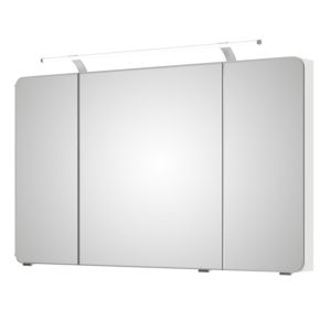 Pelipal Serie 4005 Spiegelschrank 992.811.202 LED-Aufsatzleuchte, 120x70,3x17 cm, Weiß Hochglanz, chrom