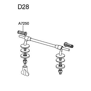 Pressalit Spezial-Scharnier D28999 Edelstahl, für WC-Sitz Projecta D, fest, Montage von unten