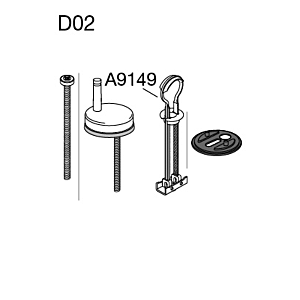 Pressalit Universal Pressalit Universal charnière D02999 Inox , pour WC siège Calmo / Delight / T Soft D, l&#39; assemblage ci - dessus à partir de