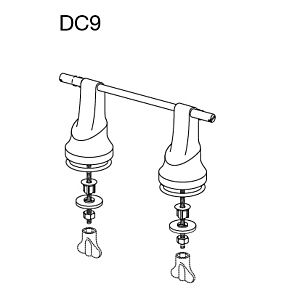 Pressalit charnière spéciale DC9999 50 mm surélevée, axe de charnière continue, installation par le bas