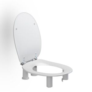 Abattant de toilettes Pressalit Dania R34000 avec couvercle, surélevé de 100 mm, avec protection anti-éclaboussures, blanc