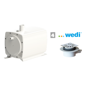 SFA SaniFloor Schmutzwasserhebeanlage 0055P für befliesbare Duschtasse, Gesamthöhe 60 mm, weiß