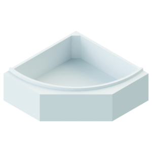 Schedel Ideal Standard Playa bath support SW10419A 130x130cm, with shelf, 5-sided, height 57cm