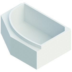 Schedel Keramag Renova Nr.1 corner bath support SW13041A 150x100cm, left, with shelf, height 57cm