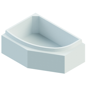 Schedel Keramag Renova Nr.1 corner bath support SW13042A 150x100cm, right, with shelf, height 57cm