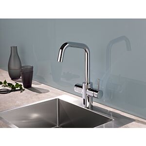 Schell Grandis E electronic kitchen mixer 002420699 with battery compartment, 6 V,  for mixed water, chrome-plated