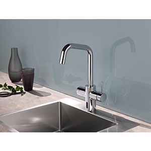 Schell Grandis E electronic kitchen mixer 002420699 with battery compartment, 6 V,  for mixed water, chrome-plated