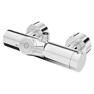 Schell Vitus shower thermostat 002140699 CVD, battery operation, mixed water, chrome-plated