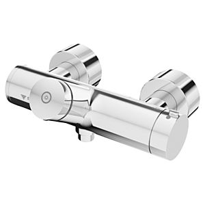 Schell Vitus Brause-Selbstschlussthermostat 016150699 Duschanschluss unten, thermische Desinfektion, AP, Mischwasser, verchromt