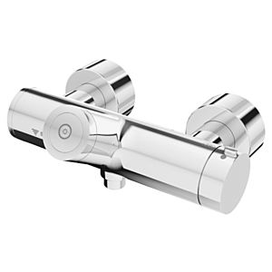 Schell Vitus Brause-Thermostat 016190699 Duschanschluss unten, thermische Desinfektion, verchromt, CVD, Batteriebetrieb
