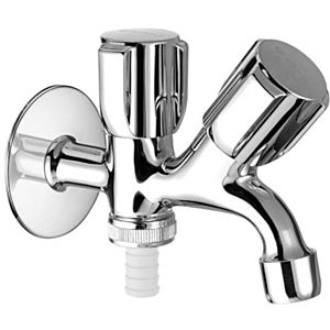 Schell Comfort combination drain valve 035620699 G 2000 / 2 Comfort thread, chrome-plated, Comfort handle, grease chamber top