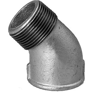 Hermann Schmidt Temperguss Winkel DN 40, 1 1/2", 45Grad Innengewinde/Aussengewinde, verzinkt