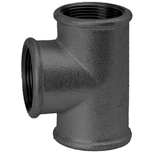 Raccord en T en fonte malléable Hermann Schmidt 2&quot; filetage interne, noir