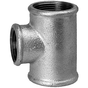 Hermann Schmidt malleable iron T-piece 2&quot; x 1 1/2&quot;, reduced, internal thread, galvanized