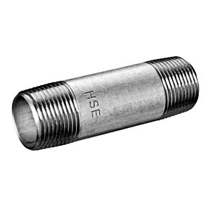 Hermann Schmidt malleable cast iron 530/23 double pipe nipple 43025100 DN 25, 1&quot; x 100, galvanized