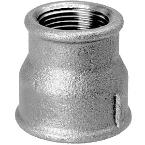 Hermann Schmidt malleable iron reduction sleeve 13240027 DN 40 x 25, 1 1/2&quot; x 1&quot;, IG/IG, galvanized