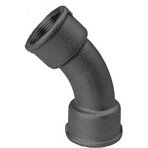 Hermann Schmidt Temperguss Bogen DN 20, 3/4" 45°, Innengewinde, schwarz