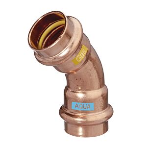 Coude en V HS AQUAGAS 35 x 35 mm 452303535 45 degrés, I/I, Cuivre à sertir, Raccord pour gaz et eau